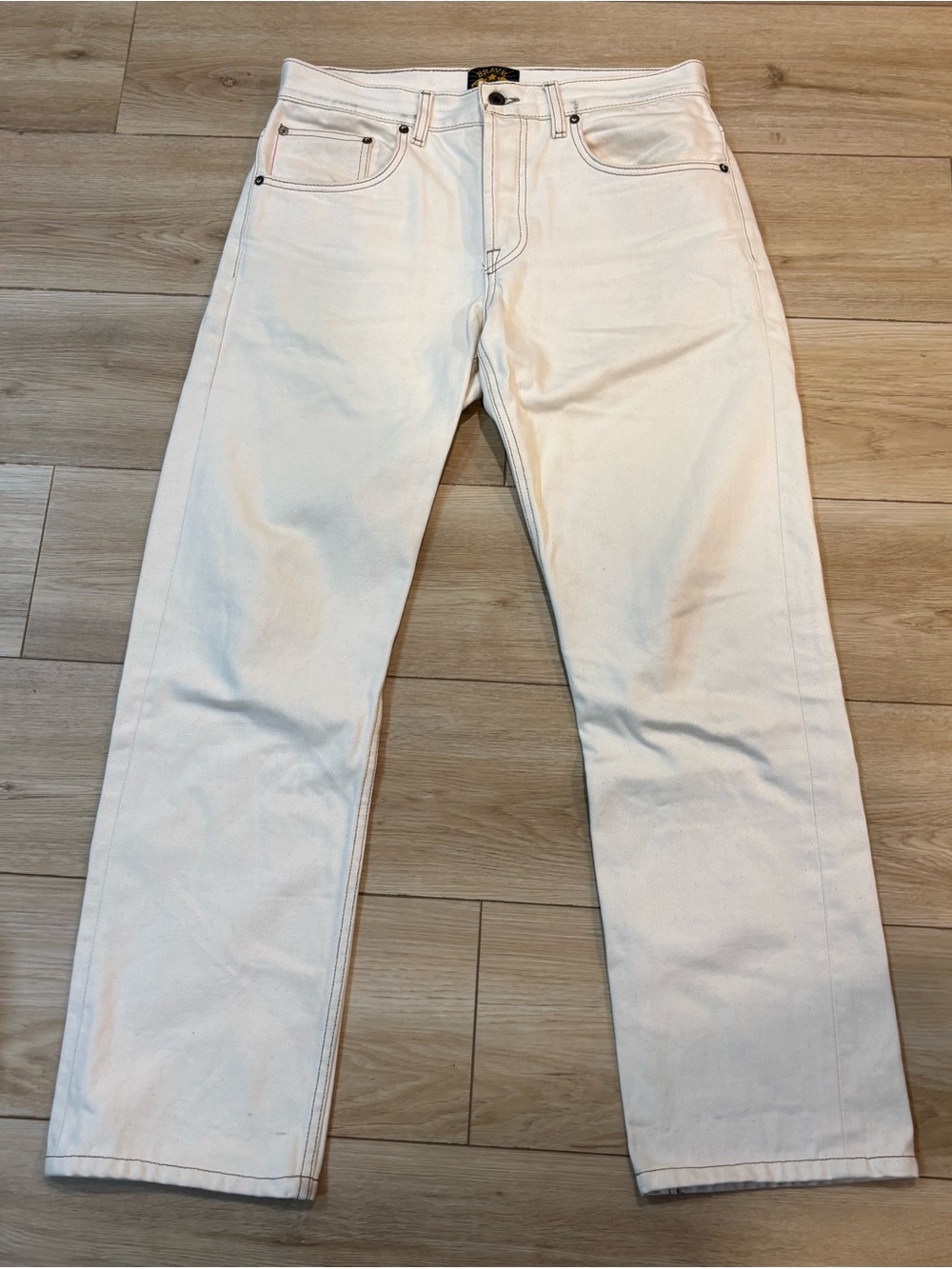 Bravestar Strongman 12oz Desert Bone Japan Selvedge Jeans Men’s Natural 34x30